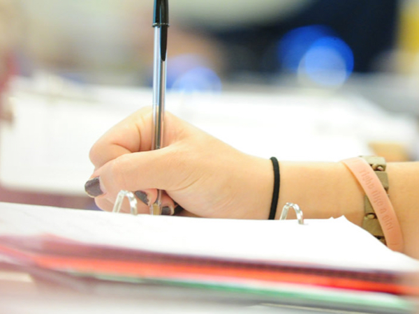 English student writing